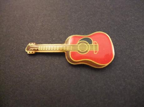 Gitaar snaarinstrument rood bruine rand